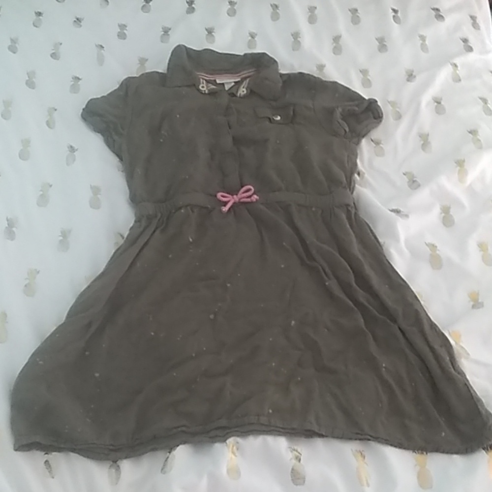 Cat and Jack army green dress with golden flecks